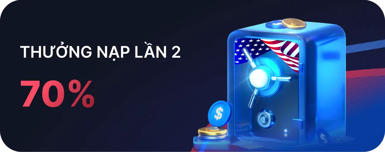 Thưởng 70% nạp lần 2